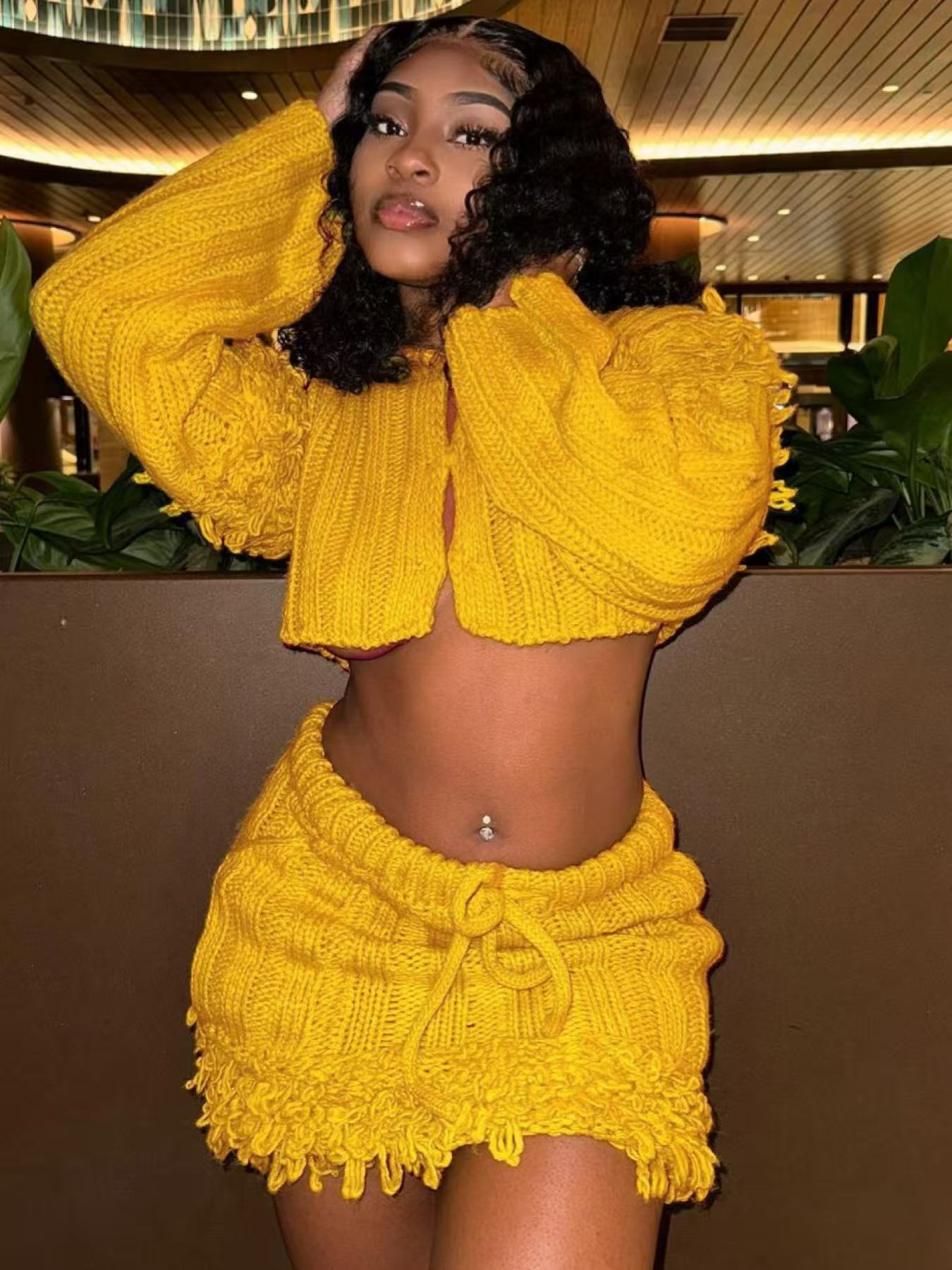 cropped sweater and matching min