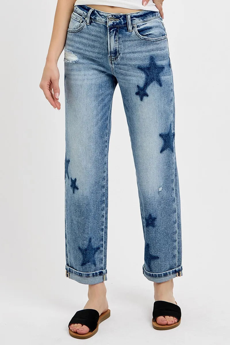 Plus Size Jeans with Shadow Detail and Cuff