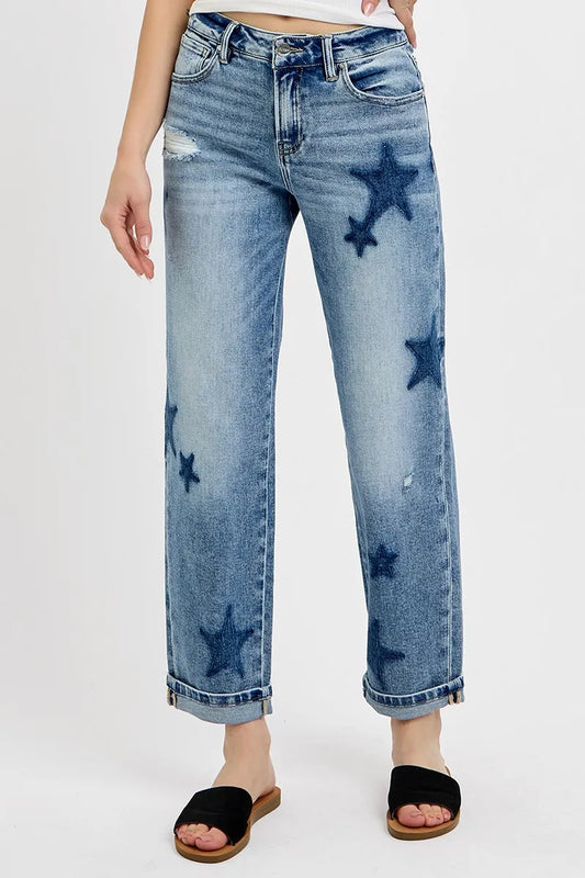 Plus Size Jeans with Shadow Detail and Cuff