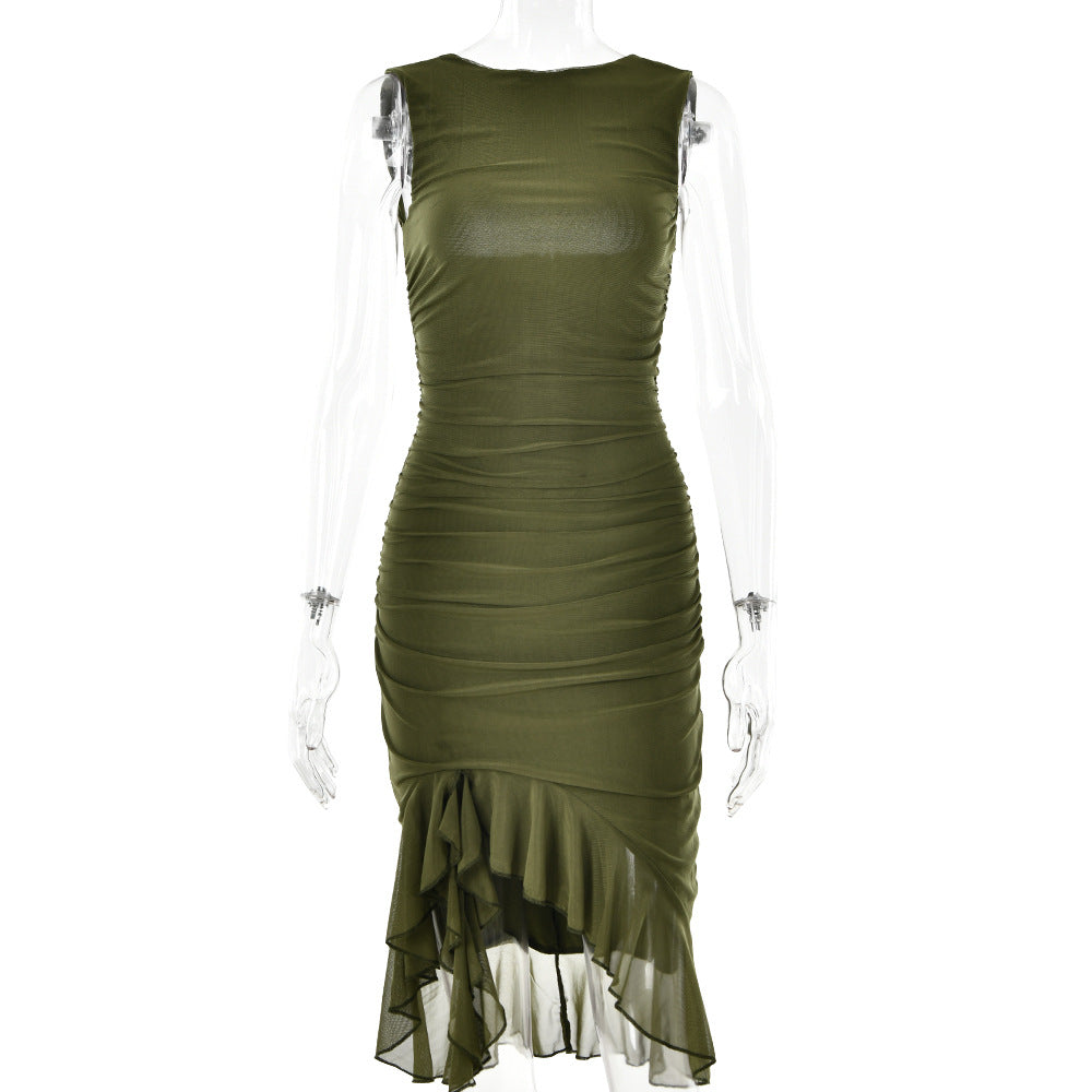 Summer Slim Skinny Sleeveless Dress for Women Fashion Party Club Dresses