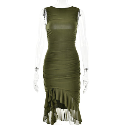 Summer Slim Skinny Sleeveless Dress for Women Fashion Party Club Dresses