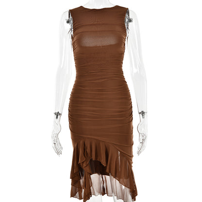 Summer Slim Skinny Sleeveless Dress for Women Fashion Party Club Dresses
