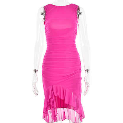 Summer Slim Skinny Sleeveless Dress for Women Fashion Party Club Dresses