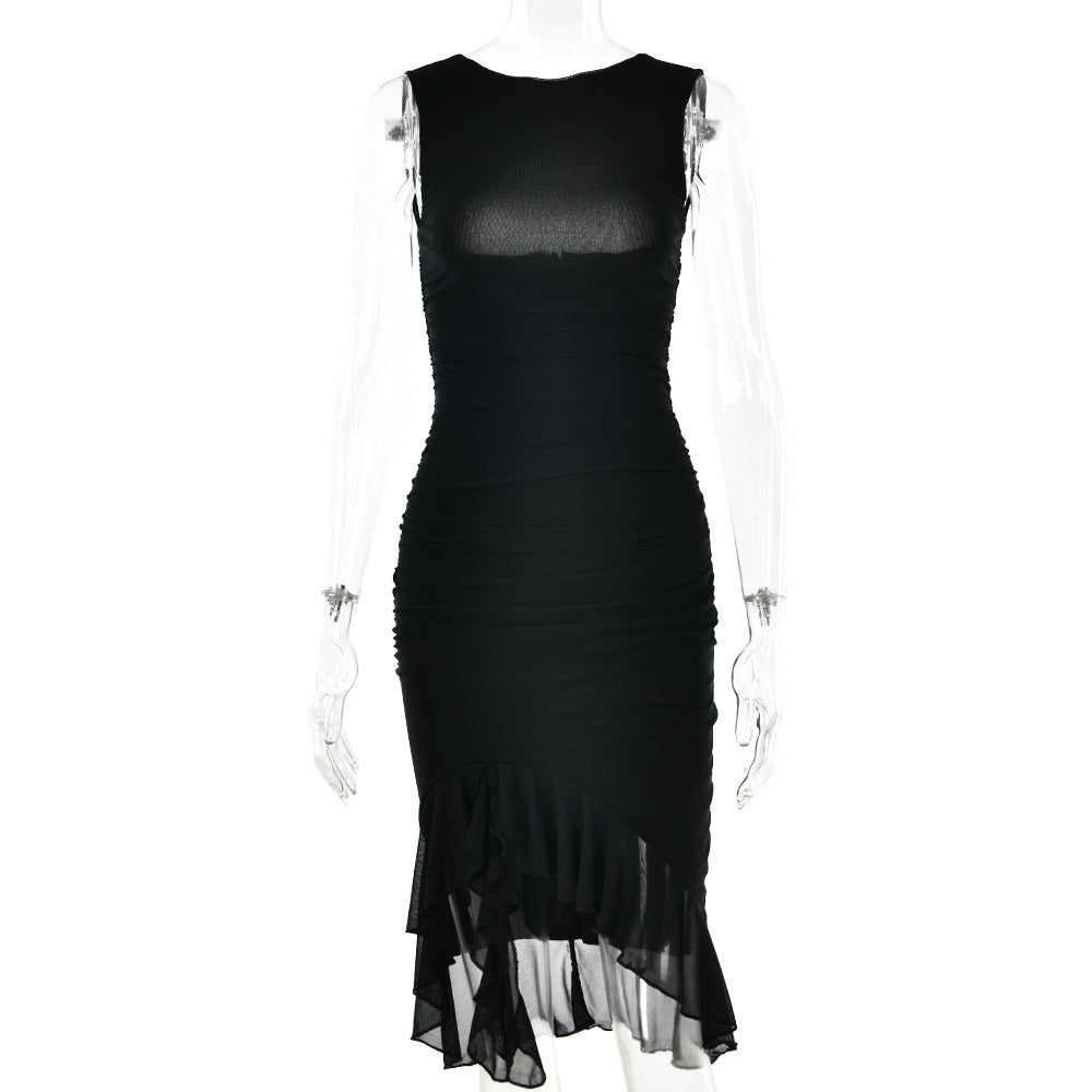 Summer Slim Skinny Sleeveless Dress for Women Fashion Party Club Dresses