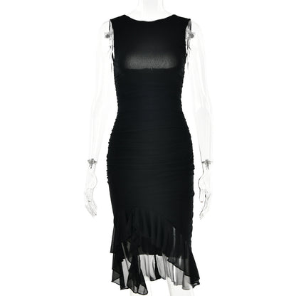 Summer Slim Skinny Sleeveless Dress for Women Fashion Party Club Dresses