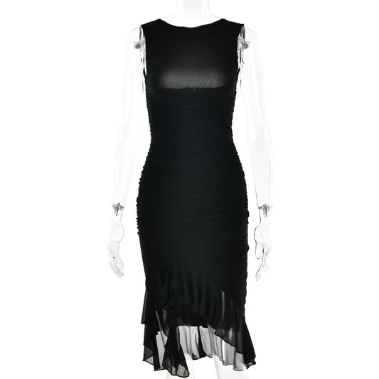Summer Slim Skinny Sleeveless Dress for Women Fashion Party Club Dresses