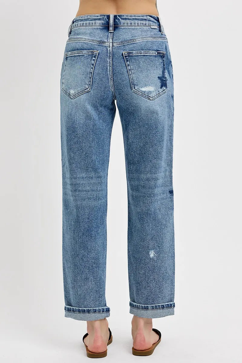 Plus Size Jeans with Shadow Detail and Cuff