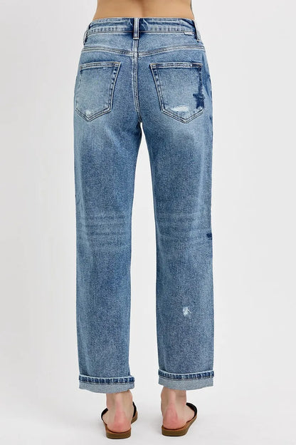 Plus Size Jeans with Shadow Detail and Cuff