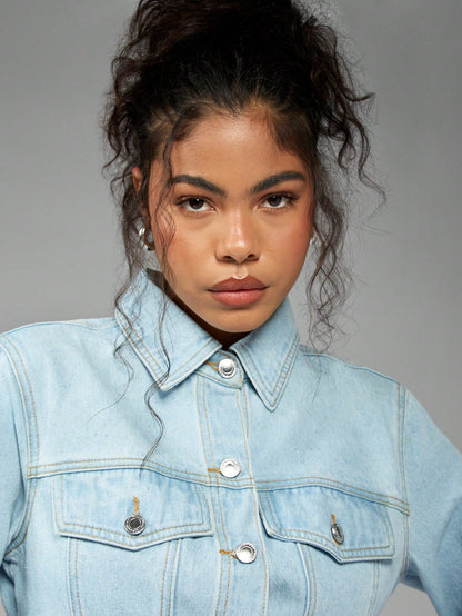 Cropped Trucker Denim Jacket