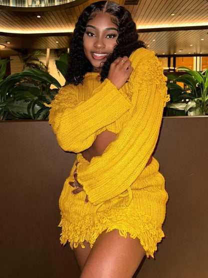 cropped sweater and matching min