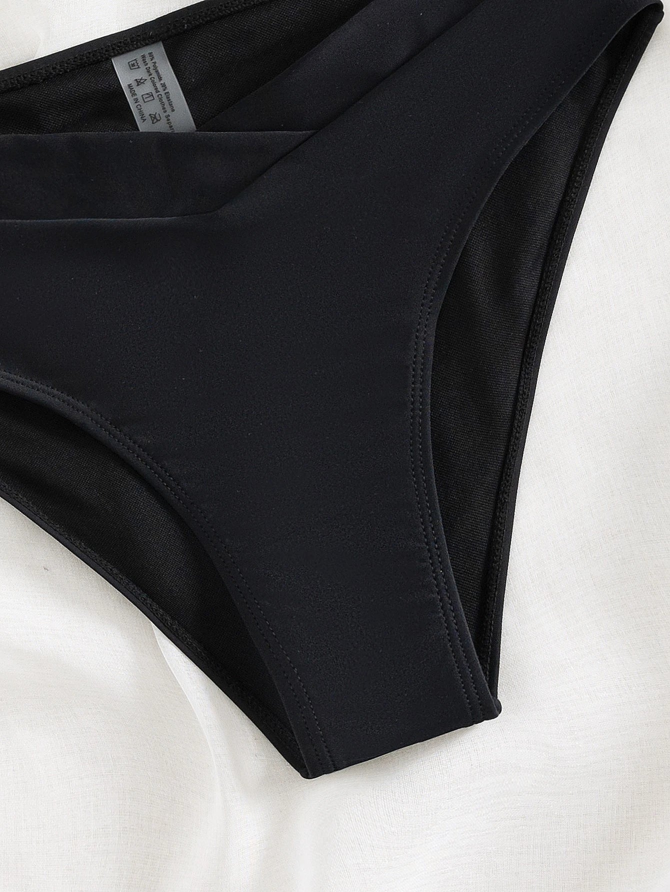 Swim Basics Summer Beach Plain High Waisted Bikini Bottom